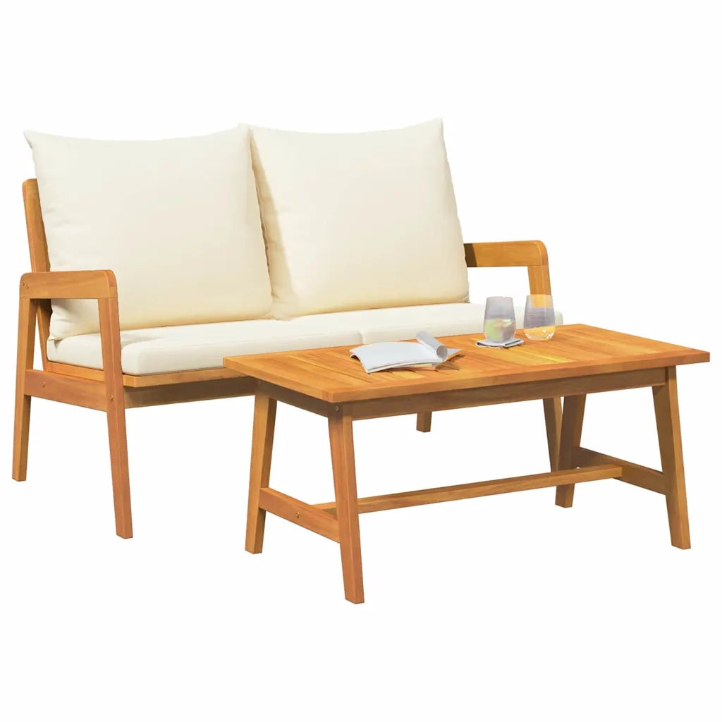 Salotto da Giardino-Set bistrot 2 Pezzo Olio Naturale Legno di Acacia Massello