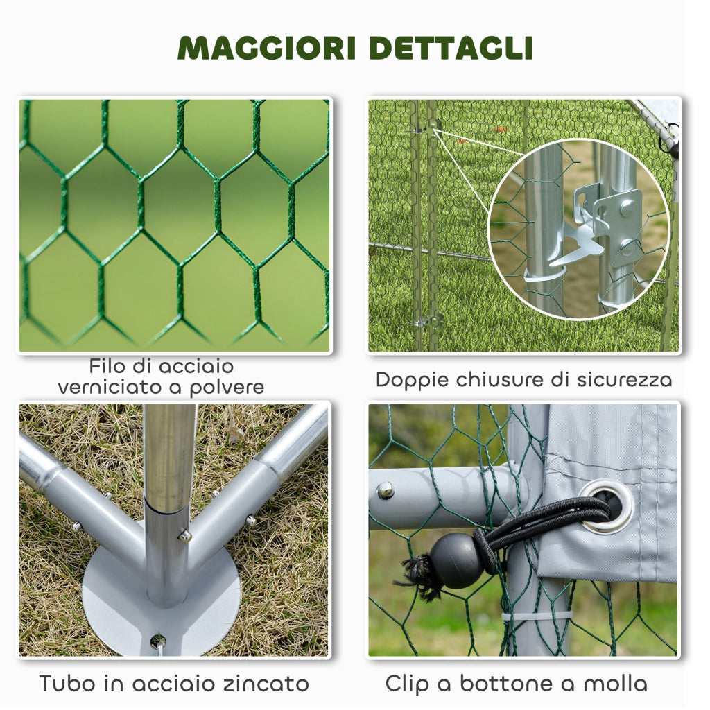 Pollaio per Galline ¨C zephmum ¨C Acciaio Zincato Argento 2x2x2 m