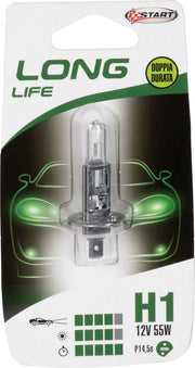 H1 Long Life Lampadina Singola per luci auto 12V 55W P14,5s