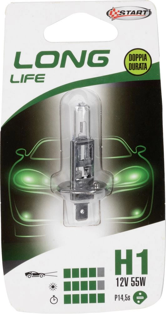 H1 Long Life Lampadina Singola per luci auto 12V 55W P14,5s