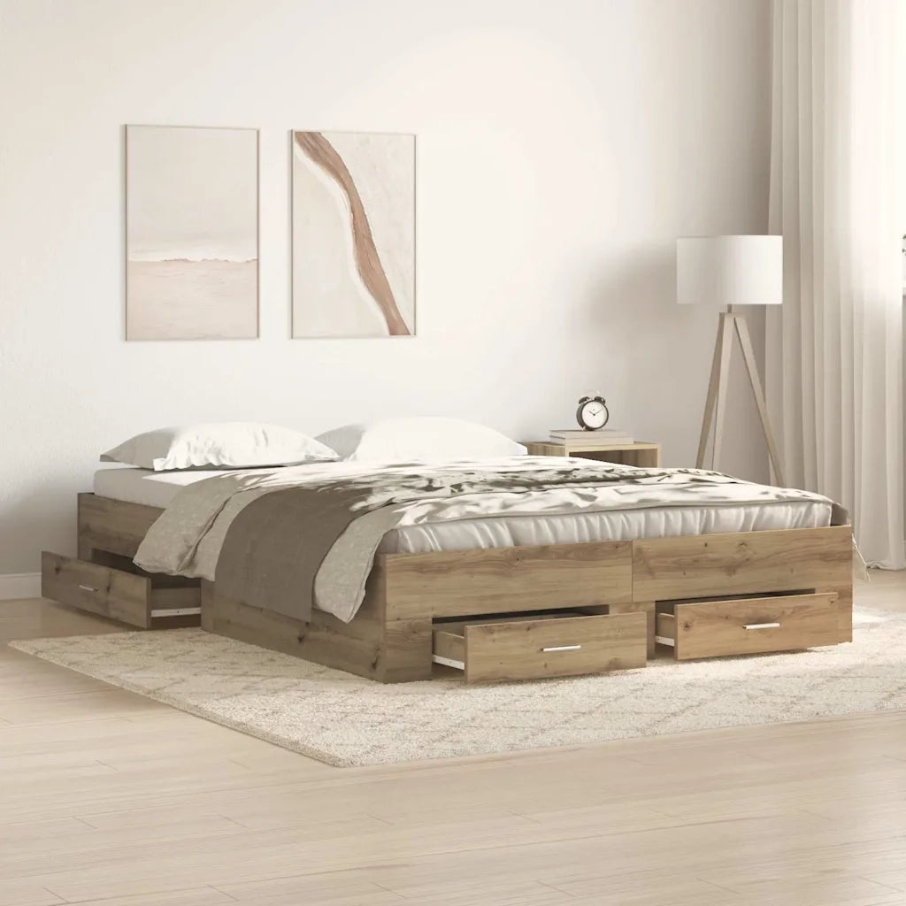 Struttura del letto Rovere artigianale 140 x 190 cm 3333973