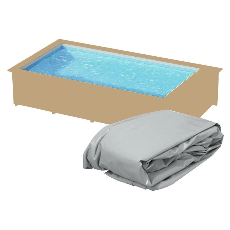 Liner Di Ricambio Per Piscina In Legno Rettangolare - 6.50 X 3.50 X H 1.33 M Grigio - Spessore 0,75 Mm Dimensione piscina: 6.00 X 2.50 m, Colore: Grigio