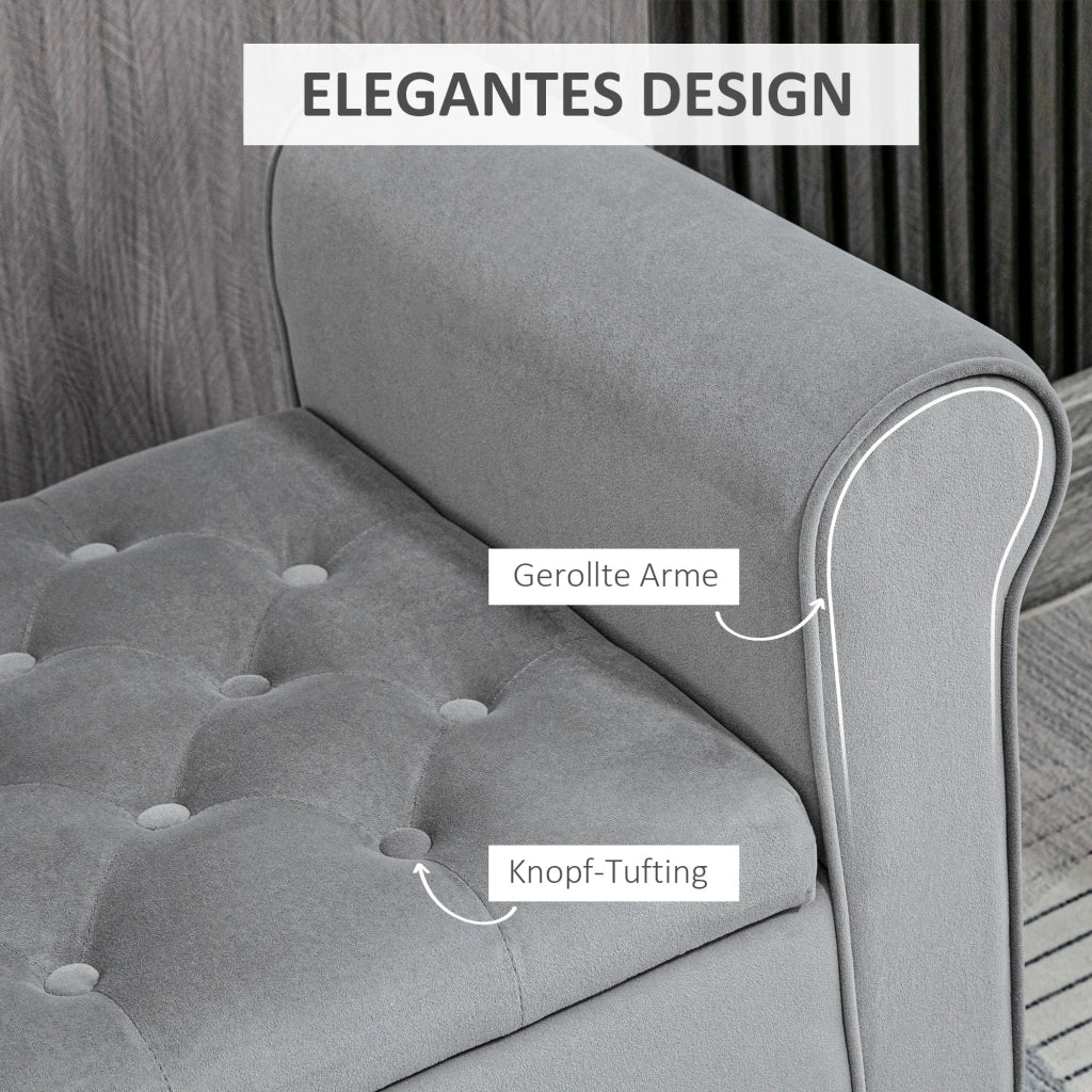 Pouf Imbottito ¨C Minimal ¨C Grigio 126x48.5x57 cm