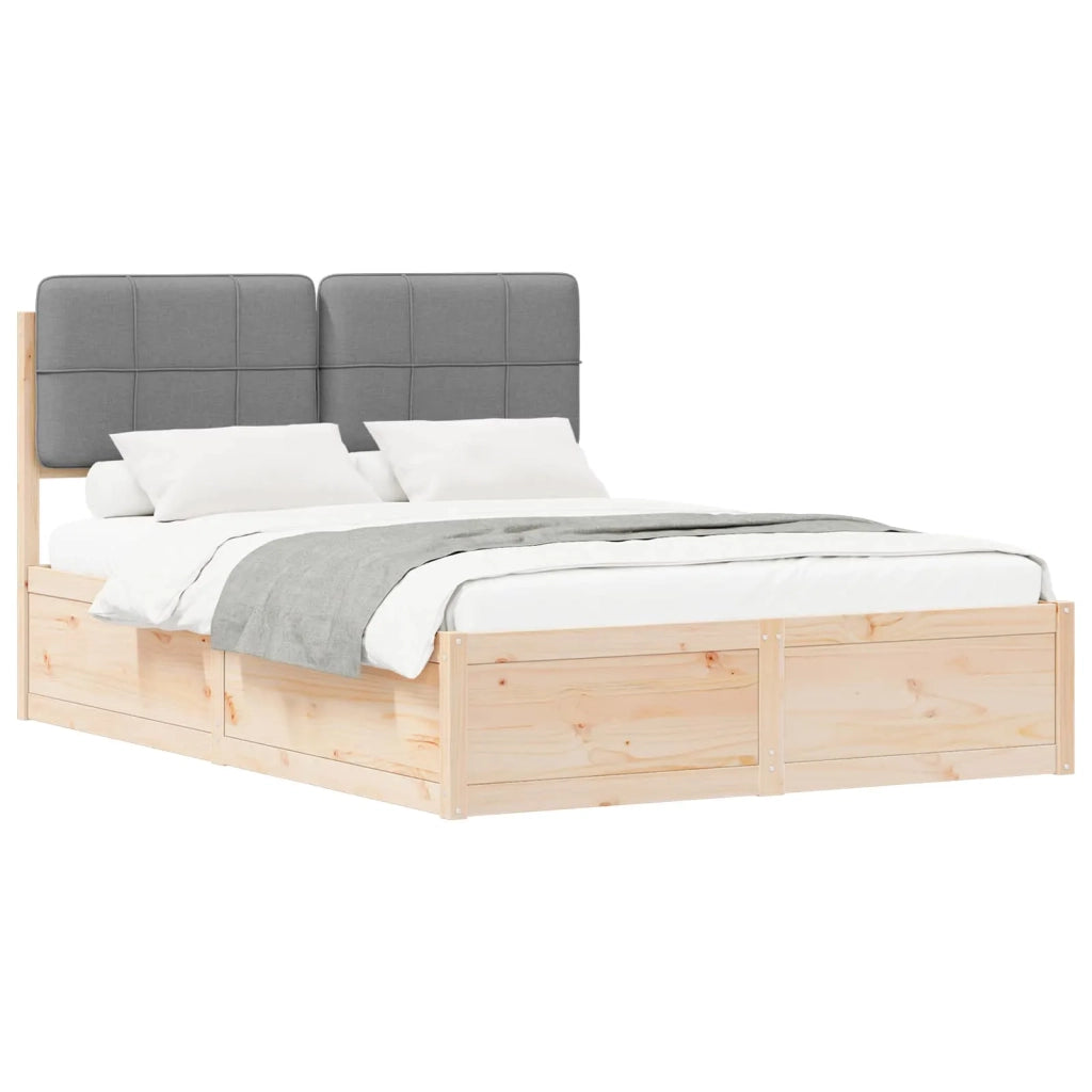 Letto con Testiera Rivestita Grigio chiaro 160 x 200 cm