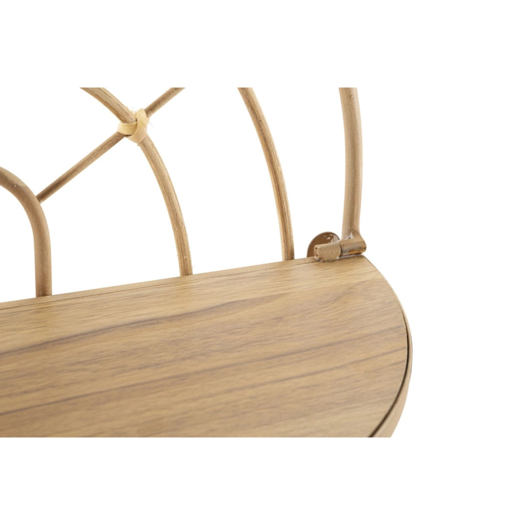 Mensola doppia Arch in ferro e rattan — 34,5x18x45,5 cm