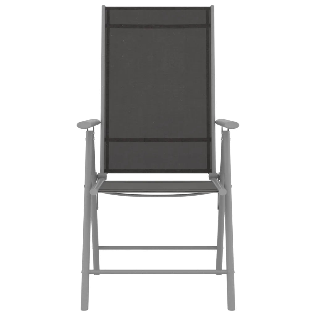 Sedie da Giardino Pieghevoli 4 pz in Textilene Nere 312182