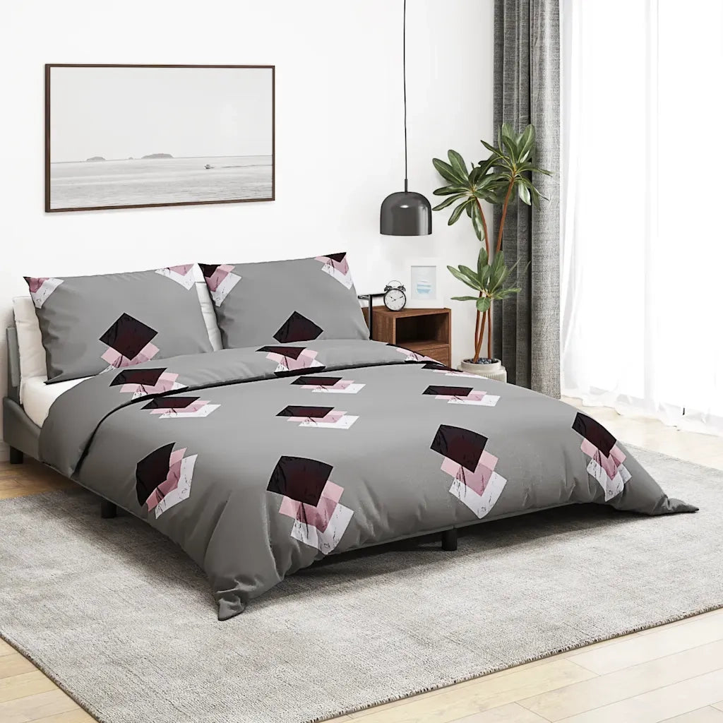 Set Copripiumino Grigio 140x200 cm in Cotone CFW1661857