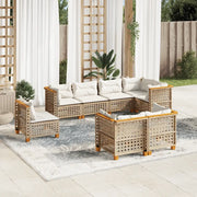 Set Divano da Giardino 8 pz con Cuscini Beige in Polyrattan 3261904