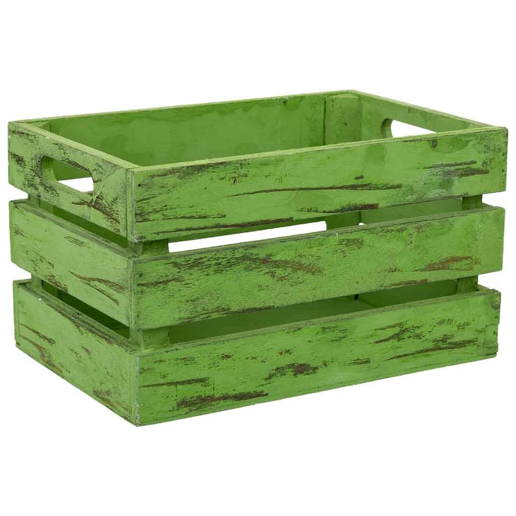 Cassetto in legno verde 18x12x10h cm