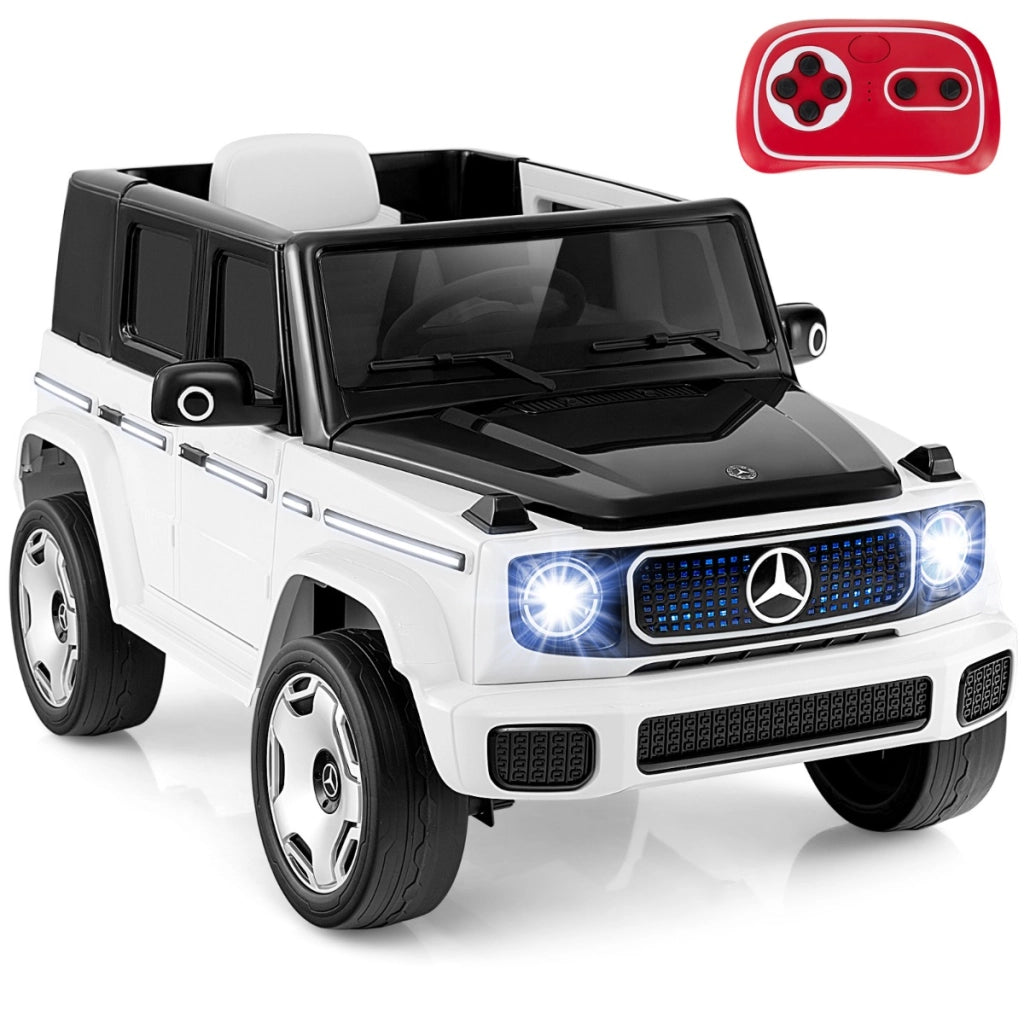 Auto cavalcabile per bambini con telecomando batteria removibile luci a LED e musica, Veicolo elettrico 4WD da 12V 9AH Bianco