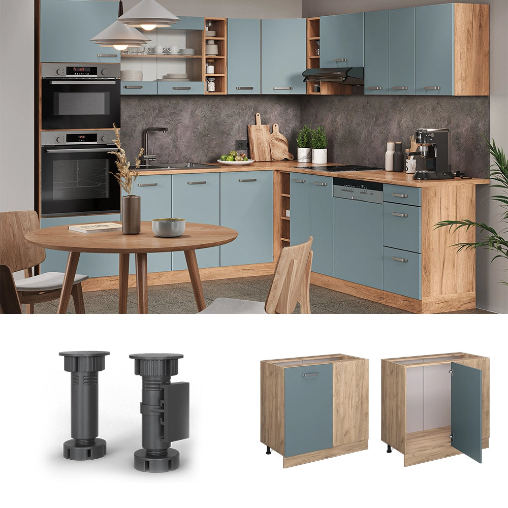 Vicco Mobile ad angolo cucina Grigio-blu 86 cm senza piano di lavoro