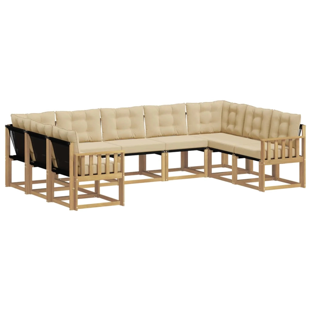 Set di divani da esterno 9 pz Bianco e Beige 3389859