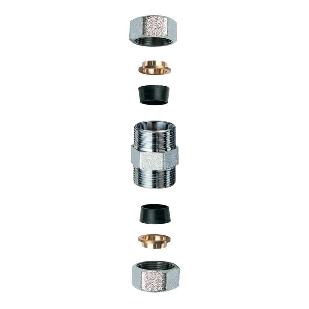 NIPLEX DOPPIO CROMATO C/MONOCONO IN GOMMA PER RAME- 3/4 x 22- FAR- pezzi 1