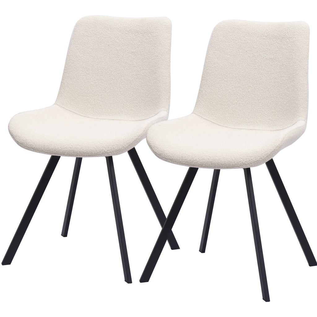 Sedia da pranzo girevole 360° in tessuto con gambe in metallo bianco 61 × 61 × 54,4 cm