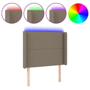 Testiera | Testata a LED tortora 93x16x118/128 cm in Tessuto