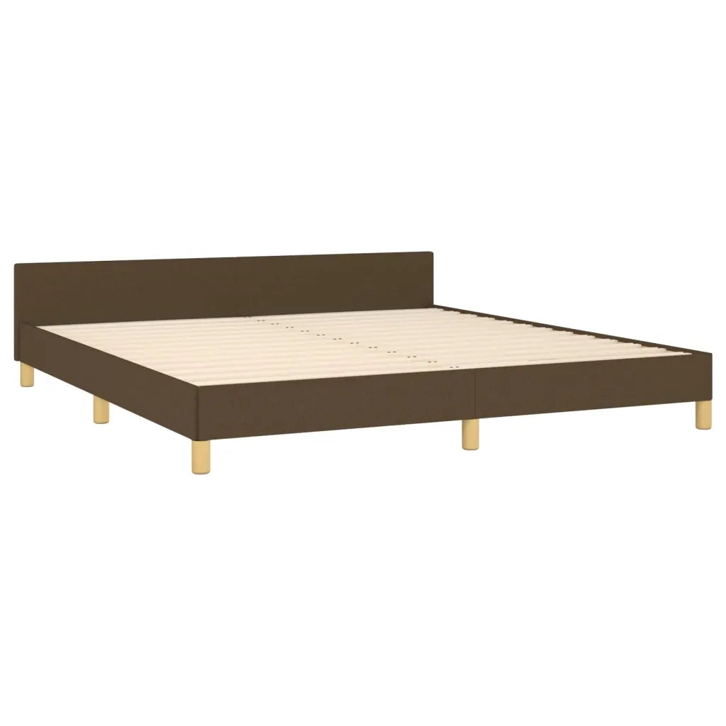 Letto matrimoniale | Letto per adulti | Giroletto senza Materasso Marrone Scuro 160x200 cm Tessuto