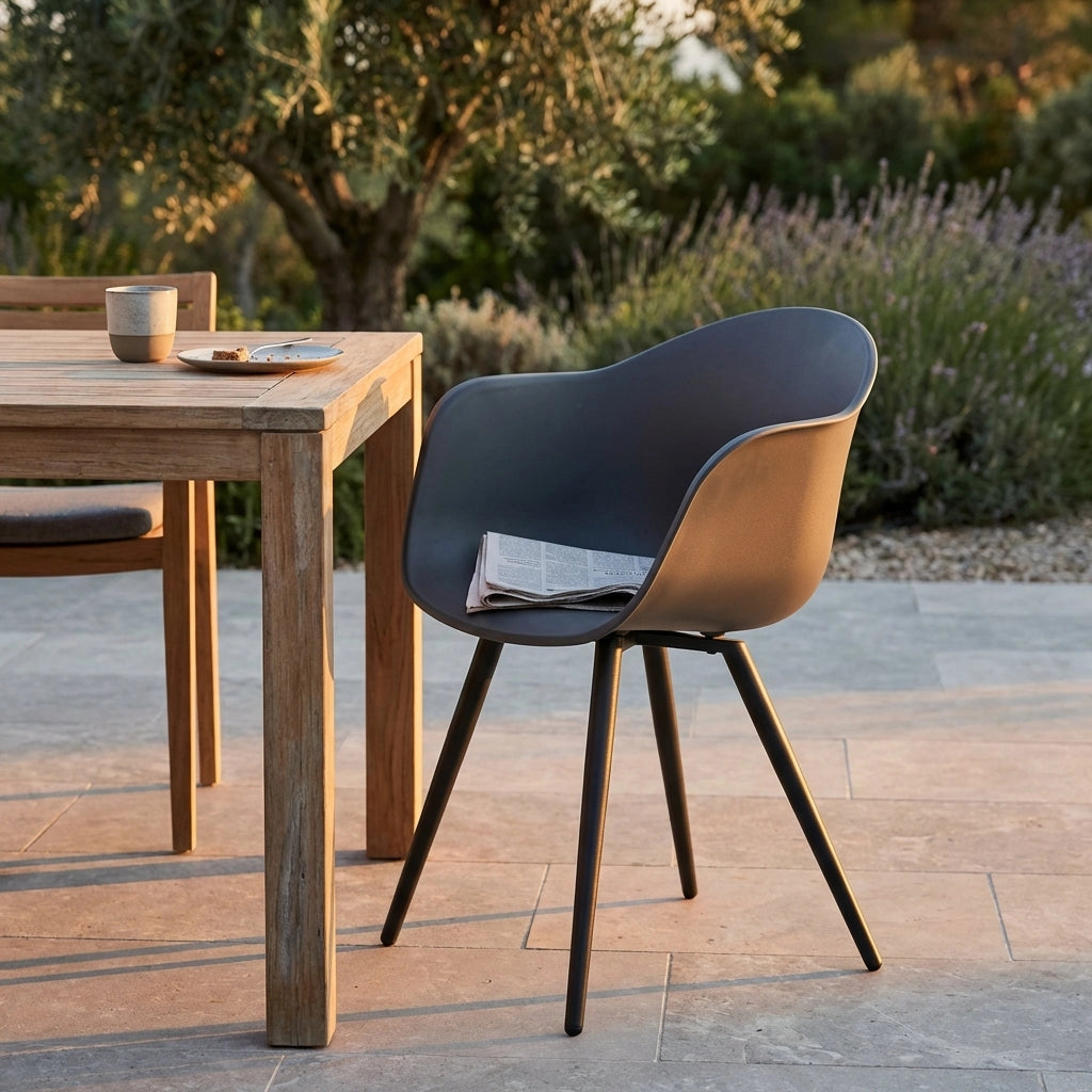 Poltrona da Giardino in Plastica Alluminio cm 56x61x74 - DYNA