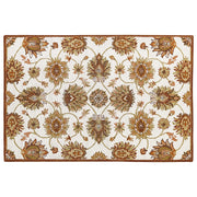 Tappeto in lana beige e marrone 160 x 230 cm a pelo fitto con motivo orientale