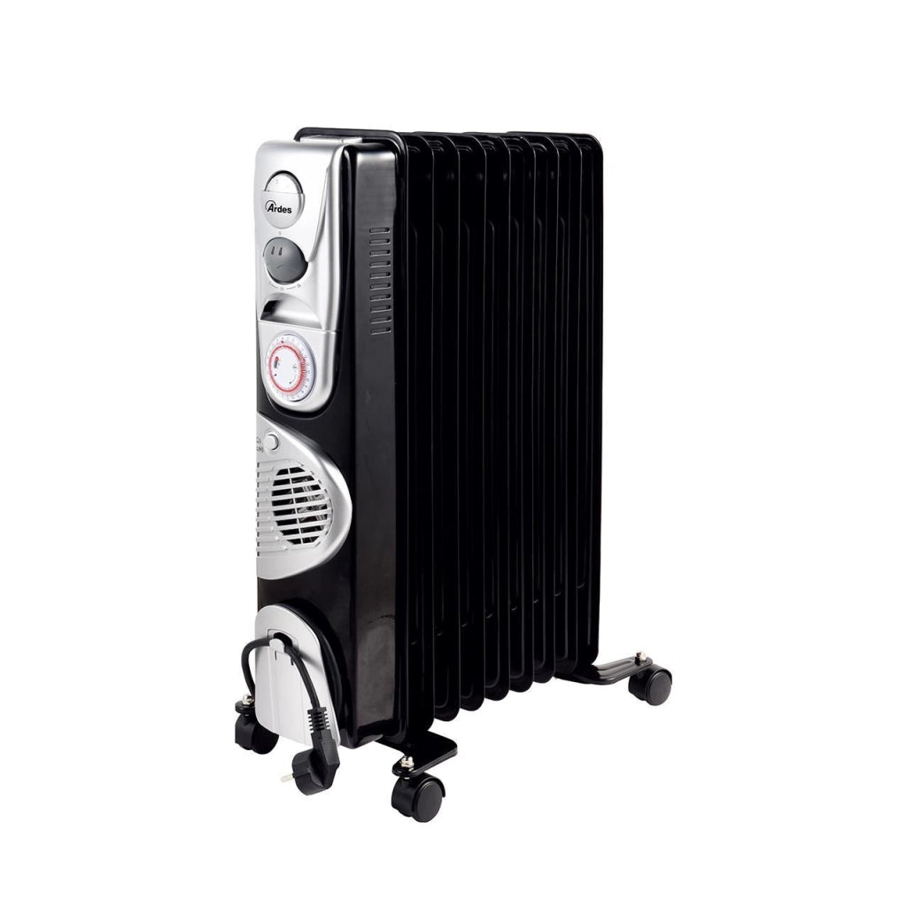 Ardes AR4R09BTTE stufetta elettrica Interno Nero, Argento 2400 W Riscaldatore ambiente elettrico a olio