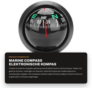 Compasso Elettronico - Manuale - Navigatore - Adattabile - Nero - Per Barche e Auto - Compatto