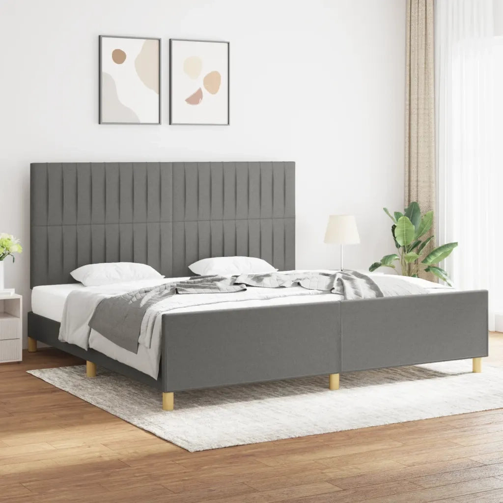 Giroletto senza Materasso Grigio Scuro 200x200 cm Tessuto 3125244