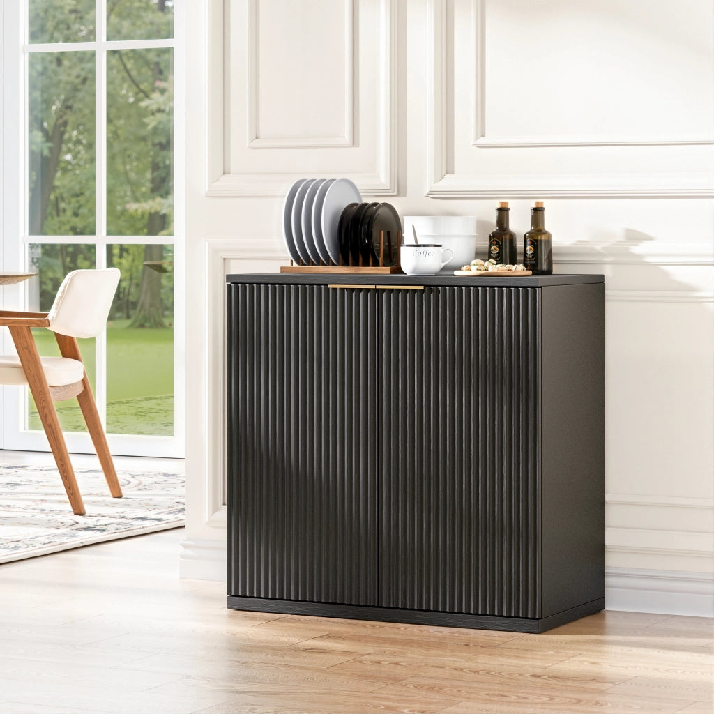 SIDEBOARD a 2 ante 80x40x80 cm in MDF nero