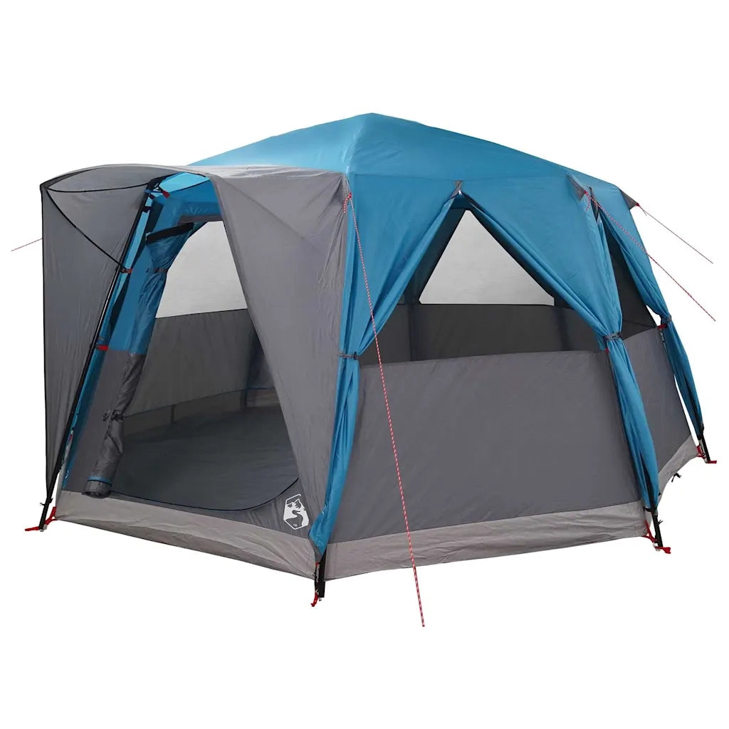 Tenda da cabina per 6 persone con tetto-Tenda da campeggio Blu 425 x 396 x 222 cm