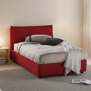 Asso, Letto Piazza e Mezza Sfoderabile Made in Italy, Rosso