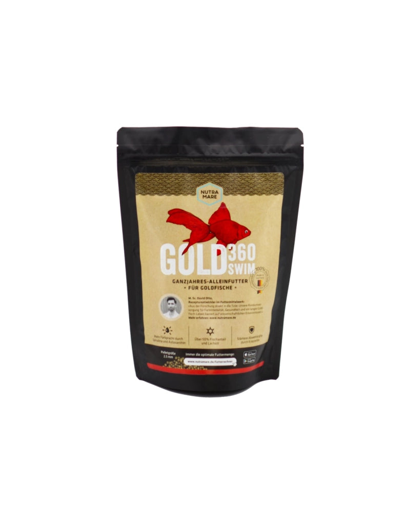 Nutramare Gold360 Swim Ø2,5mm 1000ml - mangime Premium in pellet galleggianti per pesci rossi da laghetto