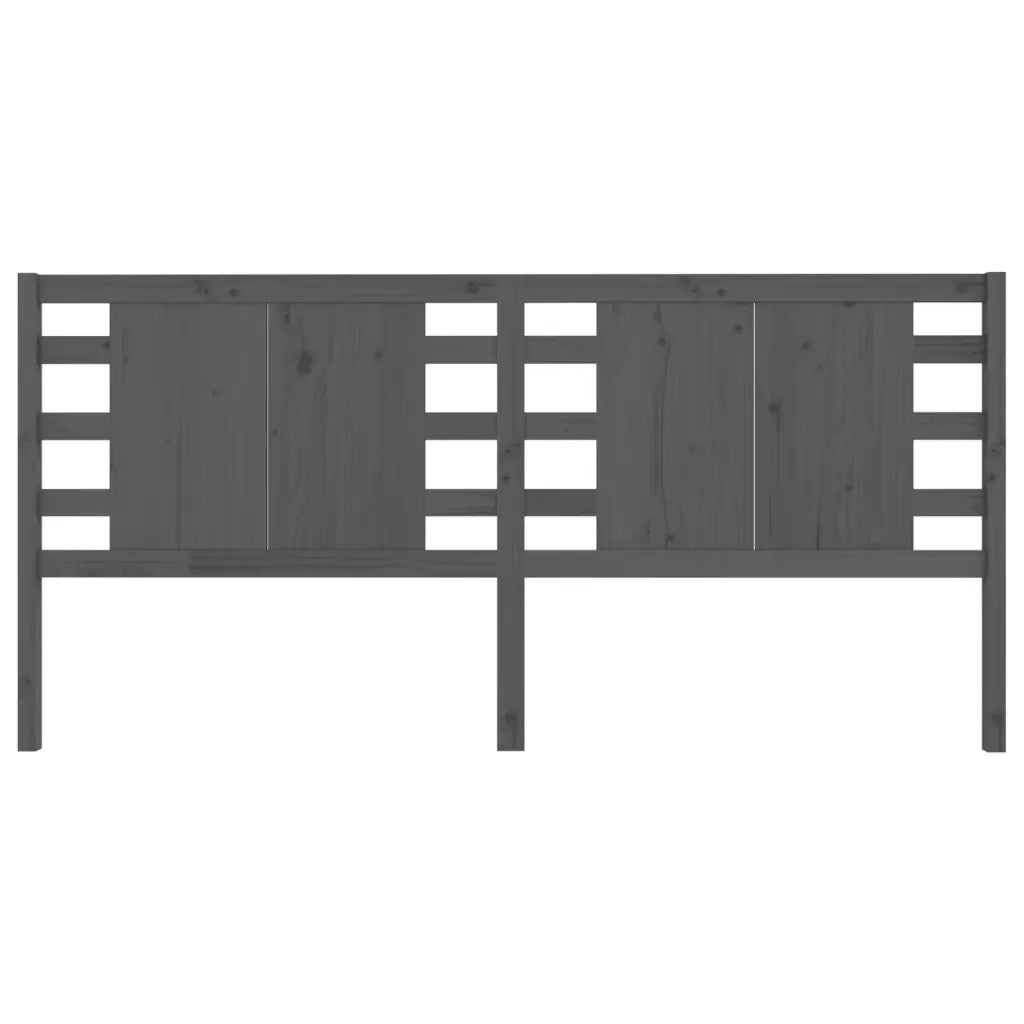 Testiera per Letto Grigia 126x4x100cm in Legno Massello di Pino 818762