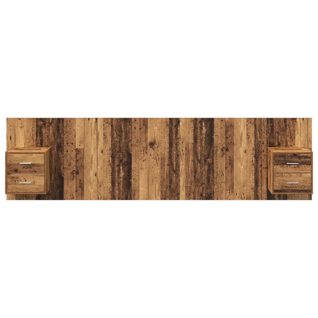 Testata con Comodino 3 pcs Legno vecchio Legno multistrato 3415713