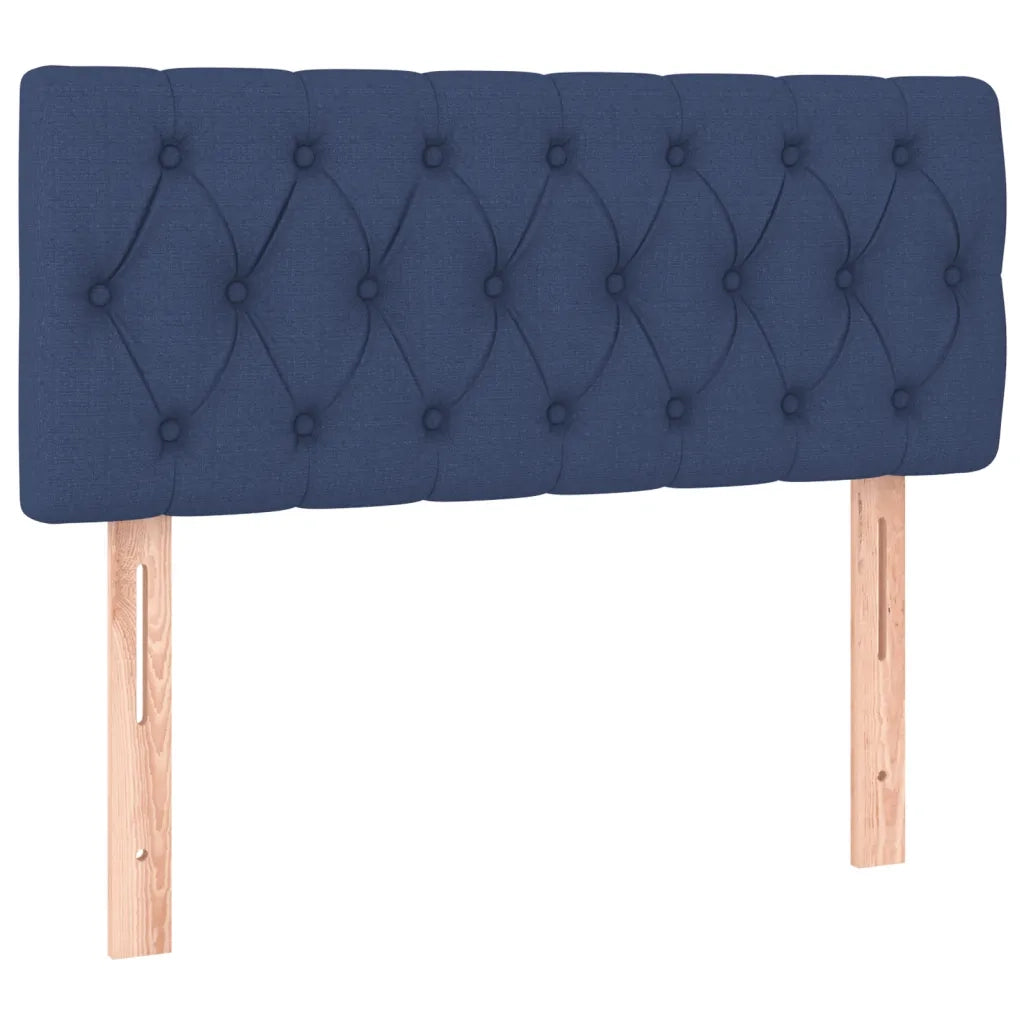 Letto singolo | Letto per adulti | Giroletto a Molle con Materasso Blu 90x190 cm in Tessuto