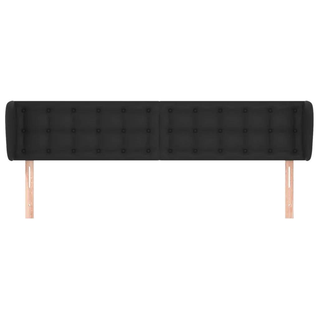 Testiera | Testata ad Orecchio Nera 183x23x78/88 cm in Similpelle