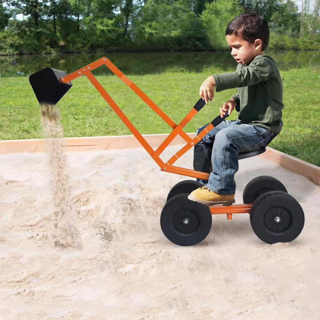 Ruspa giocattolo cavalcabile per bambini-Rscavatore di sabbia metallico per bambini con rotazione di 360¡ã 106x28x35cm