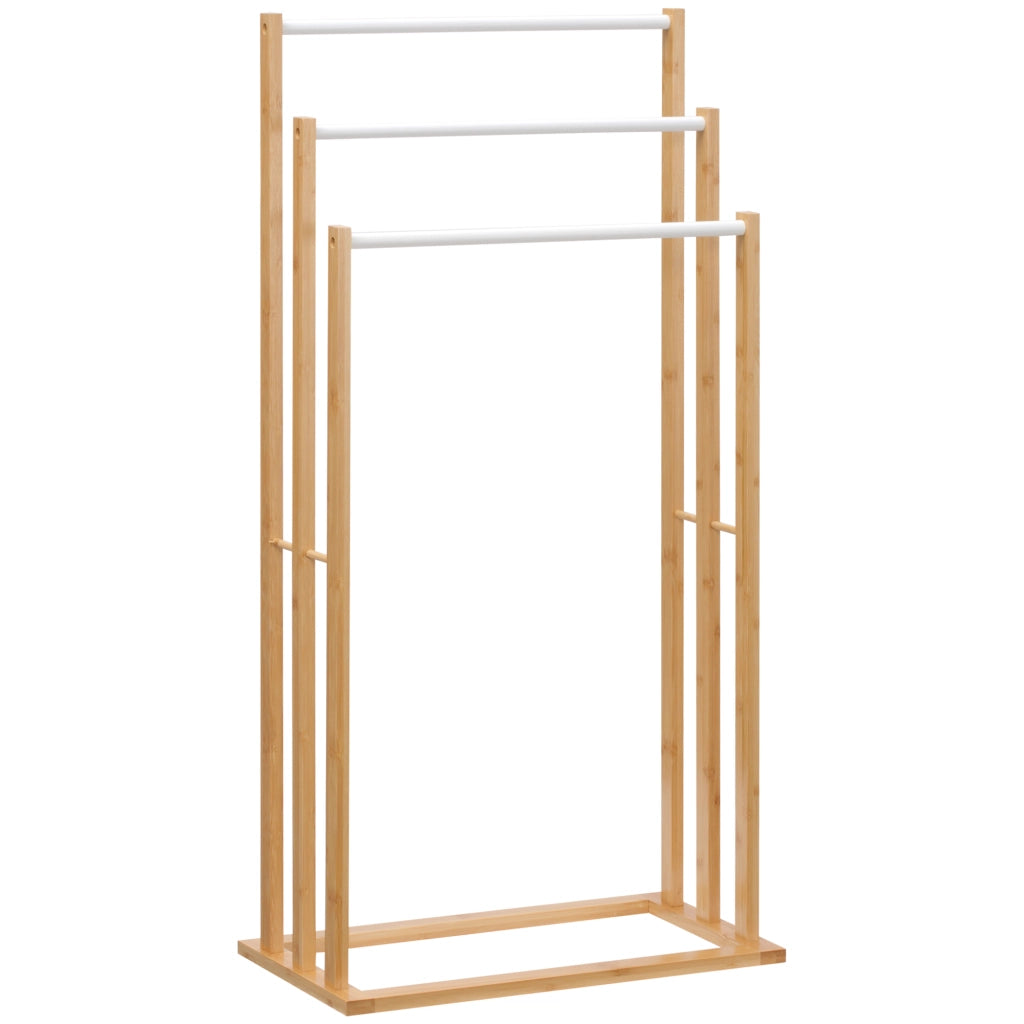 Porta asciugamani a 3 livelli ¨C zephmum ¨C 48x25,8x94 cm in bamb¨´ naturale