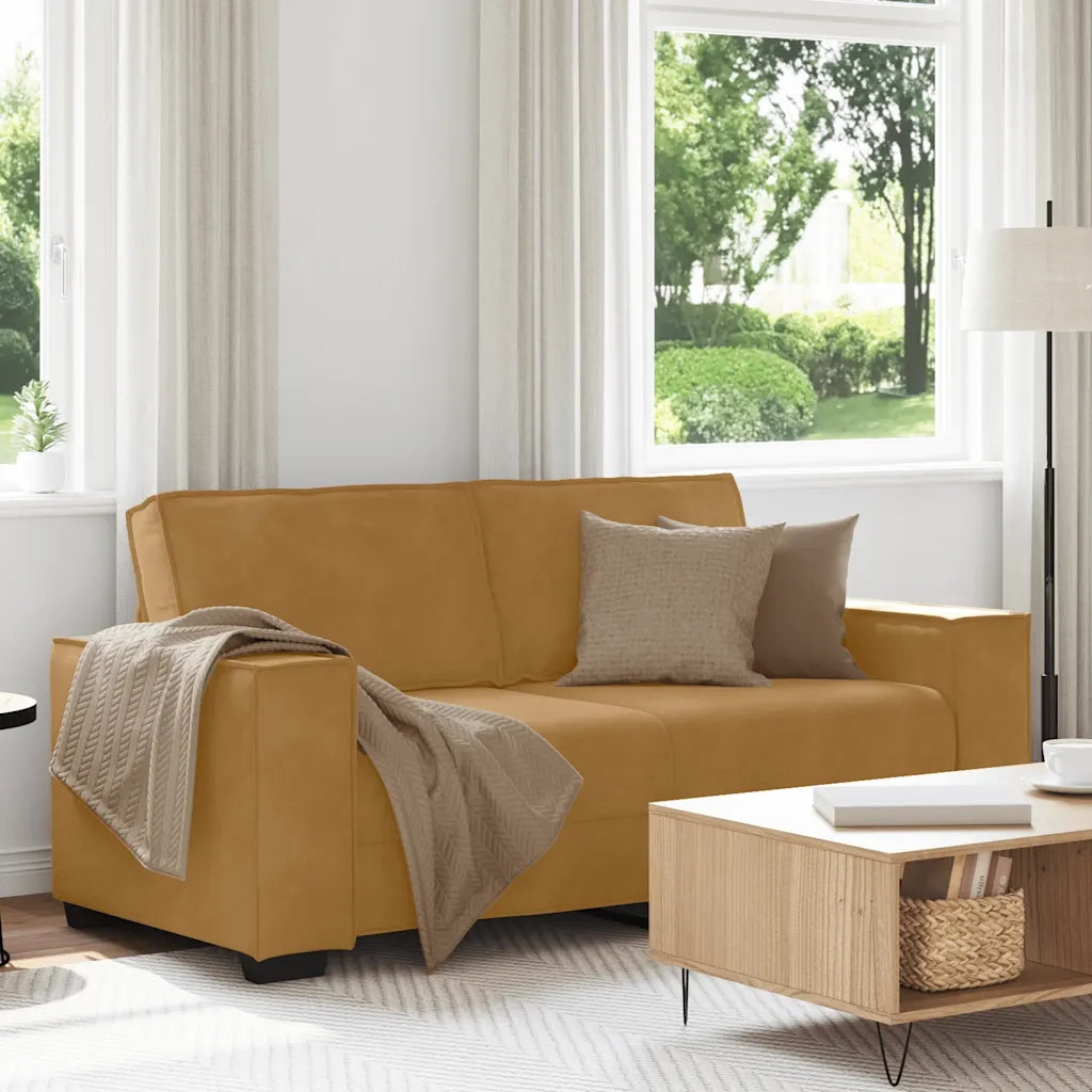Divano a 2 Posti-Sofa 2 Posti Marrone 140 cm in Velluto 618774