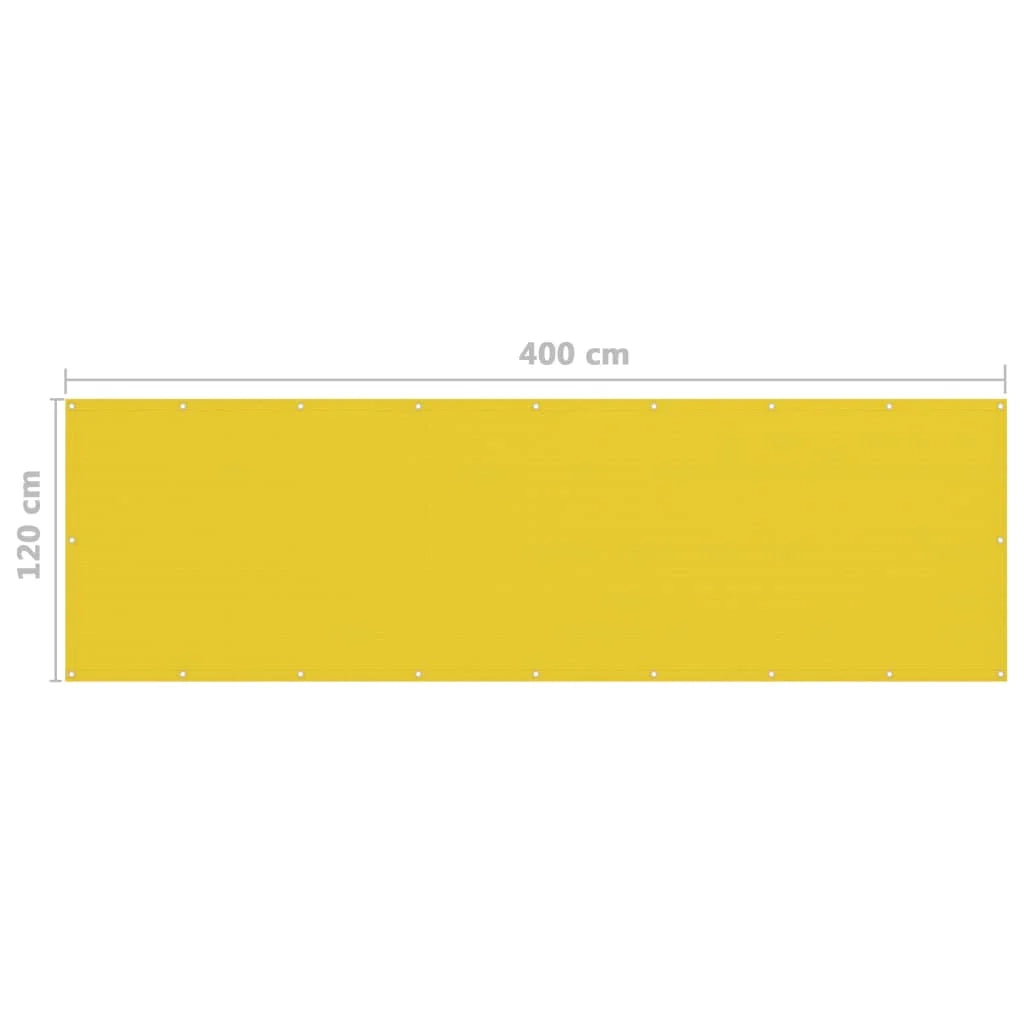 Schermo per balcone schermo per la privacy 120 x 400 cm HDPE giallo 02_0010185