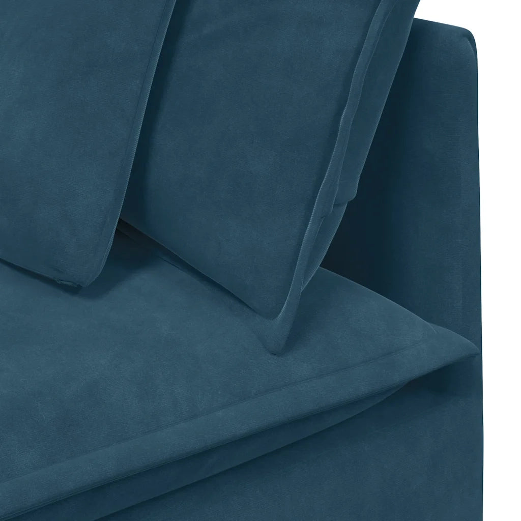 Divano da Giardino-Modulo Angolare Divano Modulare con Cuscini Blu 100 cm 323783