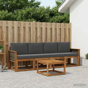 Set di divani da esterno con cuscino 4 pcs Naturale e Antracite 3384968