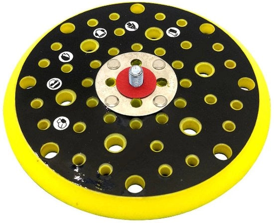 Schuurschijf 150 mm - 54 fori - Cinturino di adesione - Compatibile con Mirka Ceros Deros - Materiale ABS di alta qualità - Superficie di spugna duratura - Schijf di abrasione