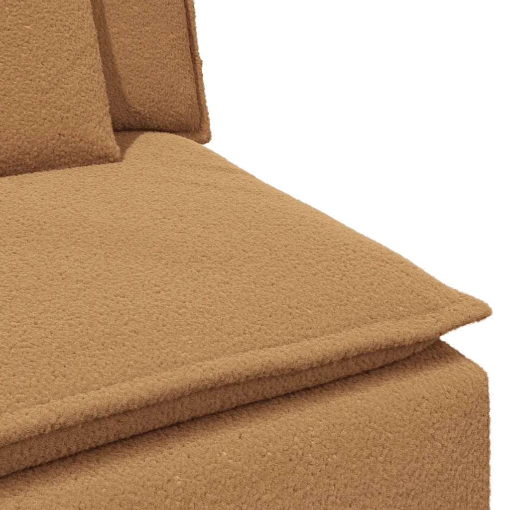 Divano Modulare con Poggiapiedi e Cuscini Beige 3321086