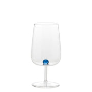 Bilia Set di 6 Calici in Vetro Borosilicato Artigianale con Sfera Colorata Blu Eleganti e Resistenti per Tavola di Design Raffinata ed Originale