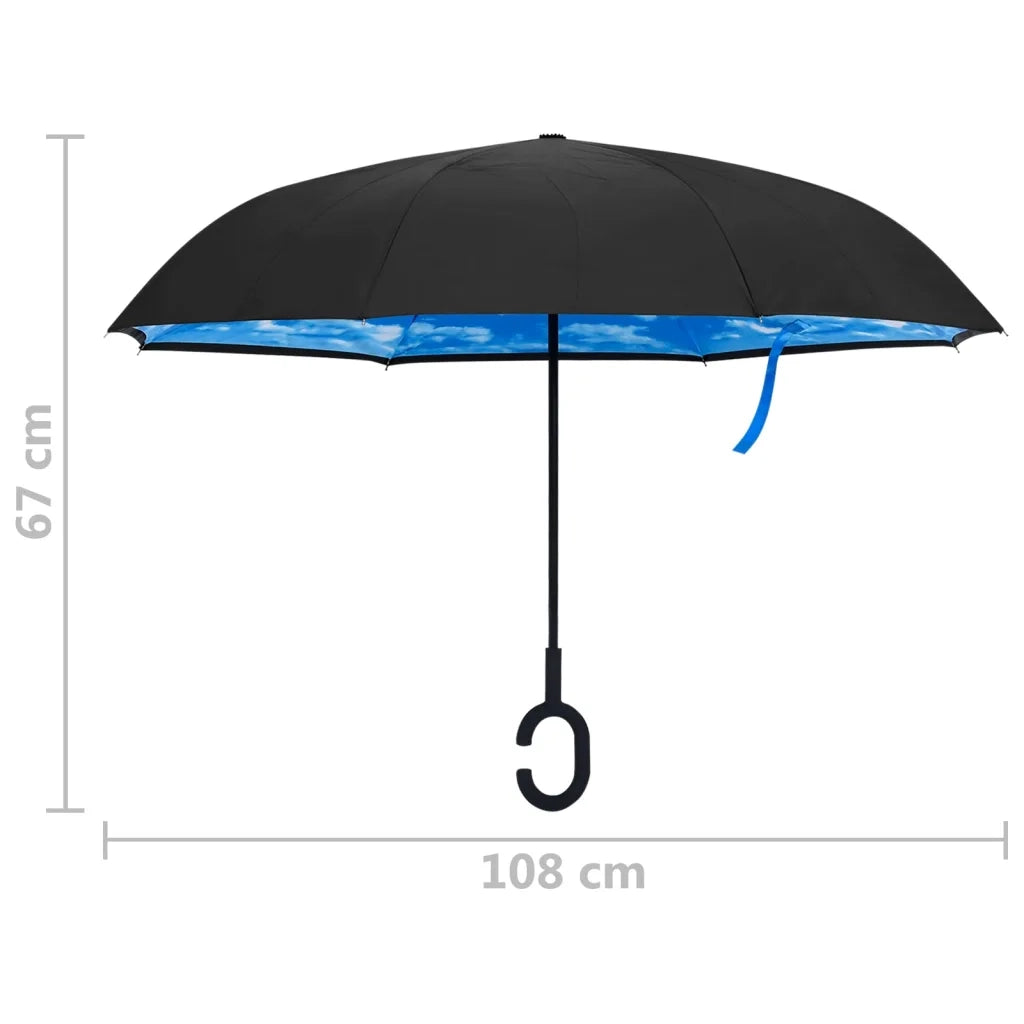 Ombrellone con Maniglia a C Nero 108 cm 149142
