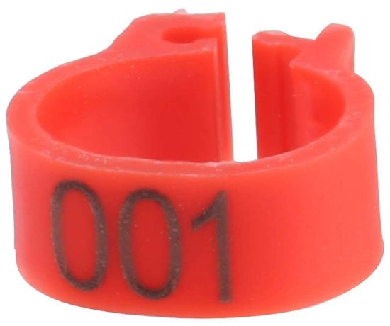 100 Anelli per Volatili 8 mm - Anelli per Volatili per Polli - Sostenibili e Riciclabili - Rosso - Anelli per Zoccoli di Uccelli - Adatti per Columbi - In Plastica...