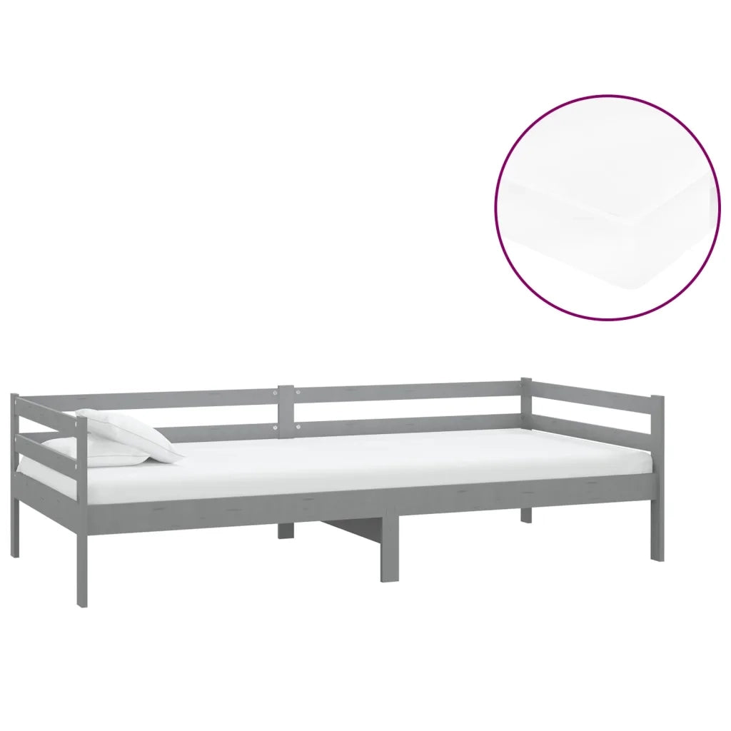 Divano Letto con Materasso-Sofa Letto-Daybed 90x200 cm Grigio in Legno di Pino 856916