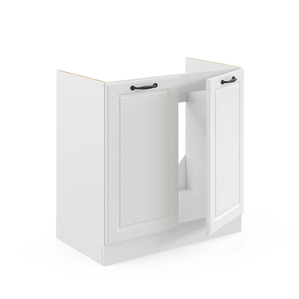 Vicco Mobile lavello cucina Bianco casa di campagna 80 cm , PL Marmo