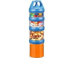 Contenitore a Twist Lock per Snack - Contenitori Stivellabili - Per Viaggi - Formula Contenitore da Viaggio - Latte - Poeder di Proteine - Snack - Articoli da Viaggio - Senza BPA - Blu - 32 oz