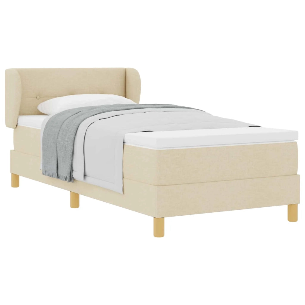 Letto a molle con materasso Crema 80 x 200 cm Tessuto 3340183