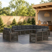 Set Divano da Giardino 12 pz Grigio e Grigio Scuro polyrattan 3435299