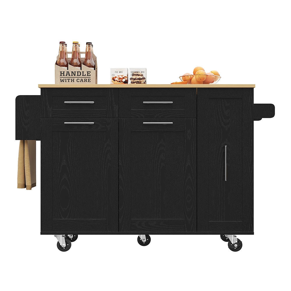 Isola cucina - Xylo - scaffali snack estensibili nero